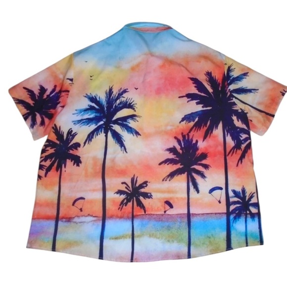 Men’s‎ 3X Multicolor Palm Tree button up shirt - Picture 1 of 3